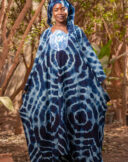 Ankle-length kaftan gown with long sleeves