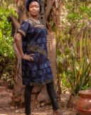 Knee-length dress with short sleeves, round neck - Image 5