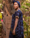 Knee-length dress with short sleeves, round neck - Image 2