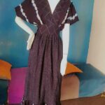 V-neck flounced dress